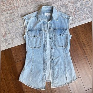 Frame Denim Sleeveless button up vest, size XS